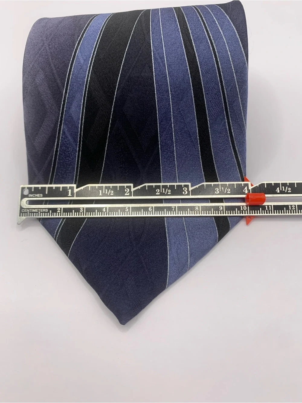 Puritan Navy and Light Blue Wave Stripe Tie